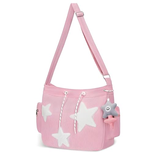 PALAY® Crossbody Bag for Women Pink Canvas Y2k Shoulder Bags Star Ladies Sling Bag for Woman PALAY® Crossbody Bag for Women Pink Canvas Y2k Shoulder Bags Star Ladies Sling Bag for Woman